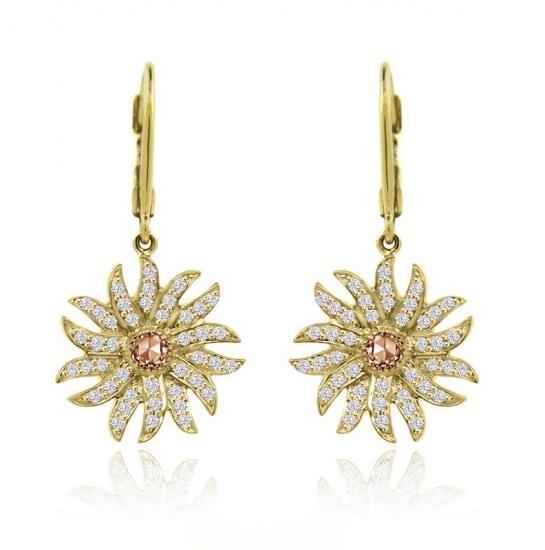 Vivaan&#039;s Sunflame Diamond Earrings -18K Yellow